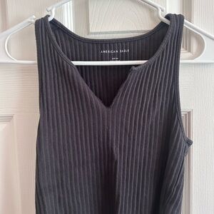 American Eagle Outfitters Gray Ribbed Sleeveless Tank Top